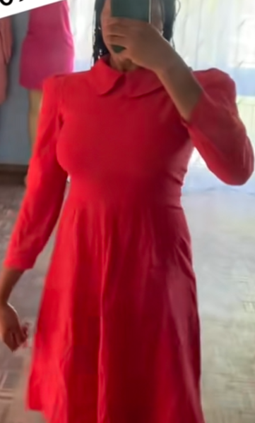 Elegant women's dress size M in red