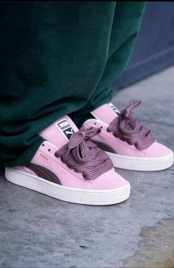 Baskets roses en daim pour femmes