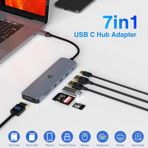 Station d'accueil 7 en 1 USB C