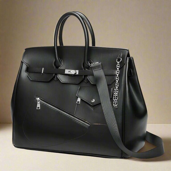 Solid leather hand bag