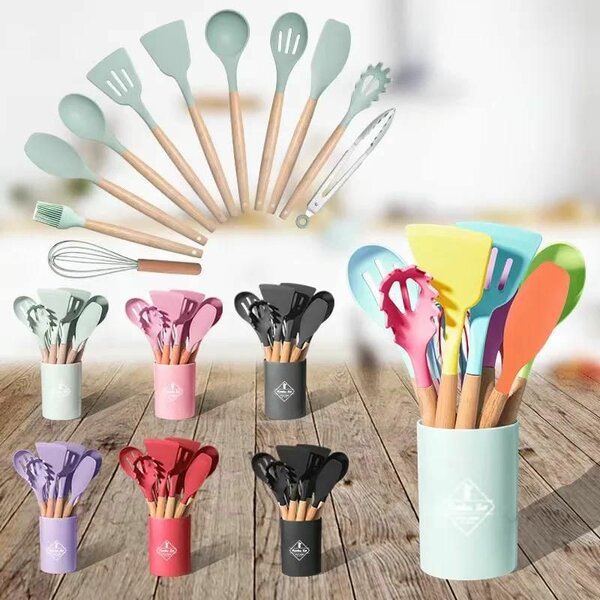 Ensemble d'ustensiles de cuisine colorés