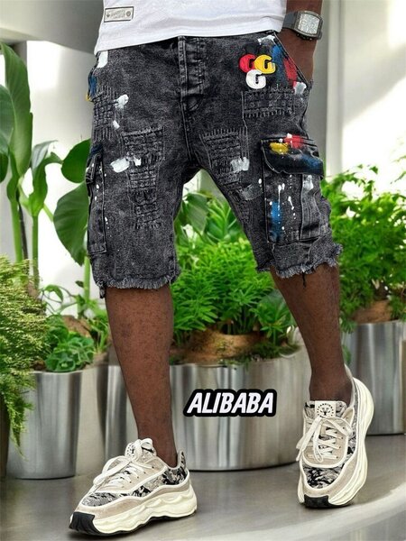 Short Cargo en Jean Décontracté