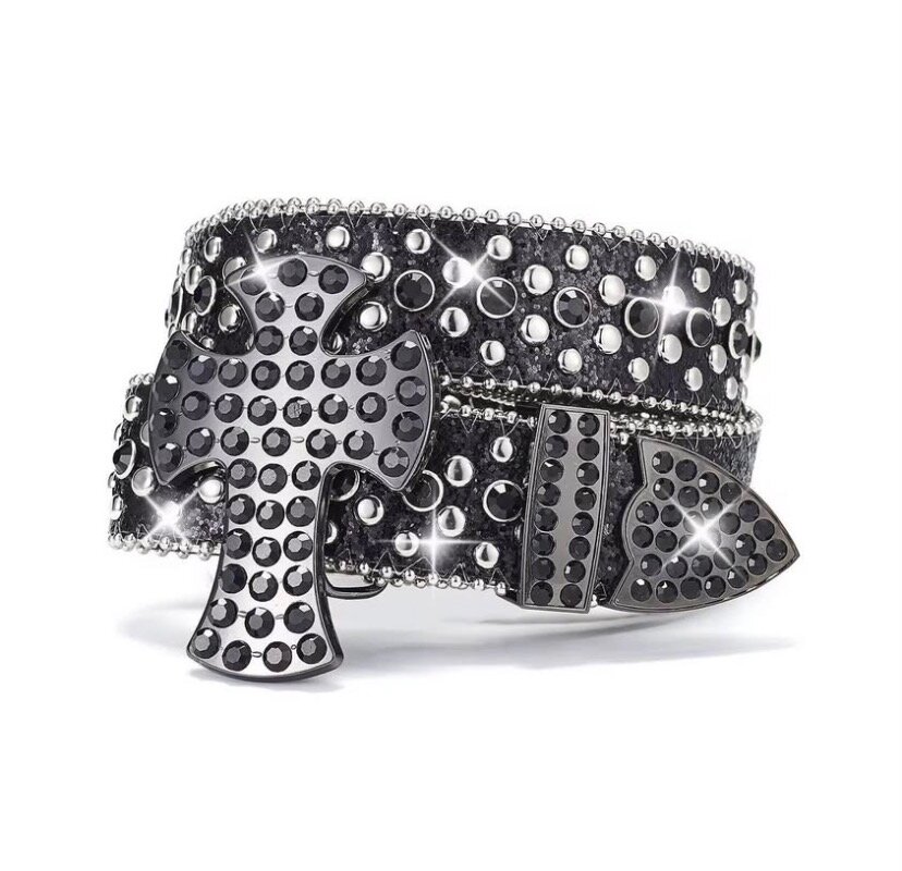 Ceinture Rock Strass Crâne