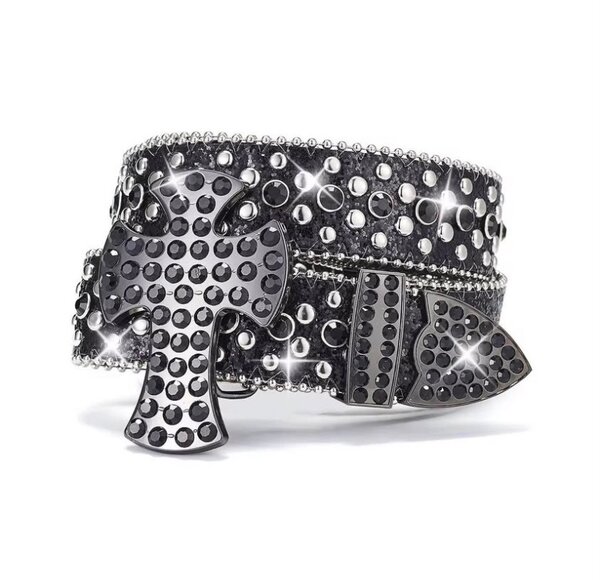 Ceinture Rock Strass Crâne