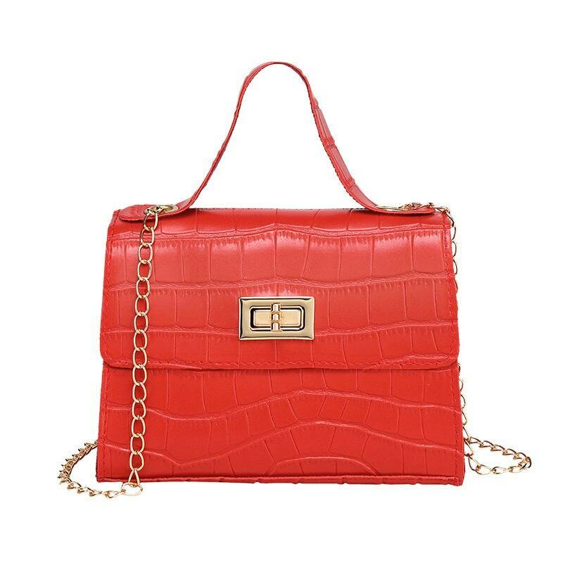 Sac à main motif crocro rouge