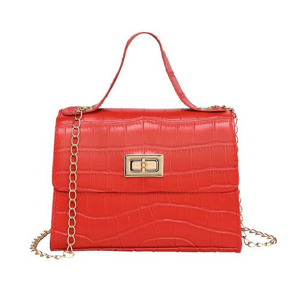 Sac à main motif crocro rouge