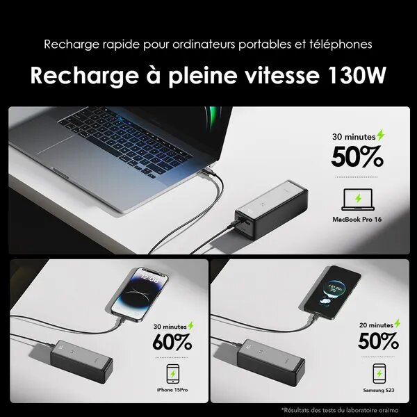 Batterie externe rapide 130W
