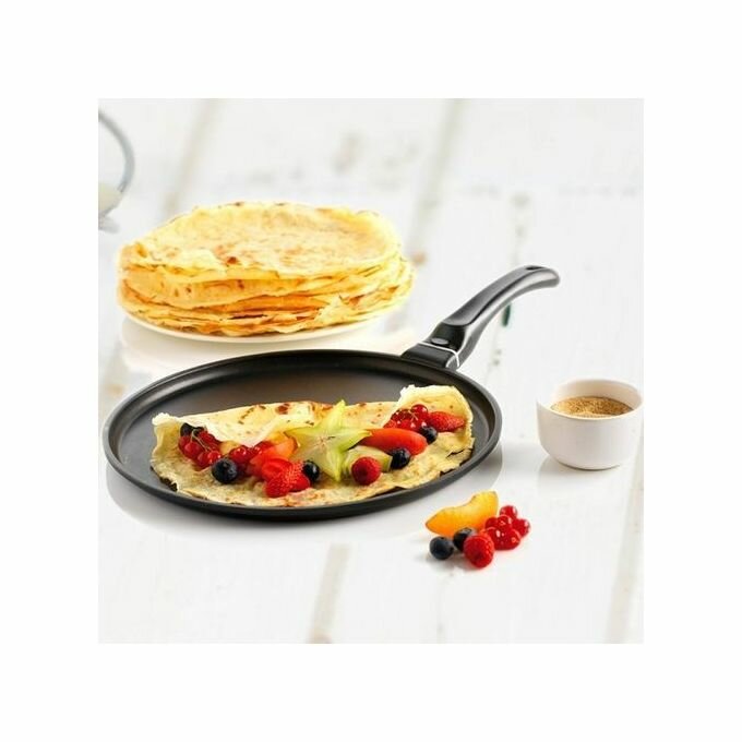 Poêle à Crêpe / Omelette à Revêtement Céramique Anti-adhésif - 22 Cm – Noir/Gris