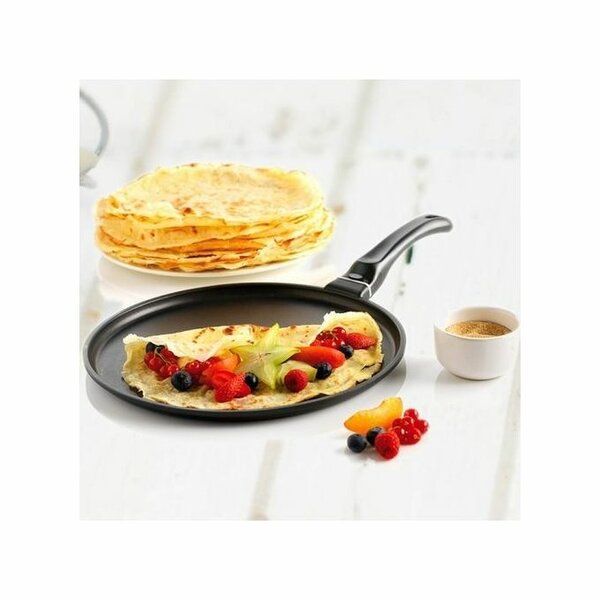Poêle à Crêpe / Omelette à Revêtement Céramique Anti-adhésif - 22 Cm – Noir/Gris