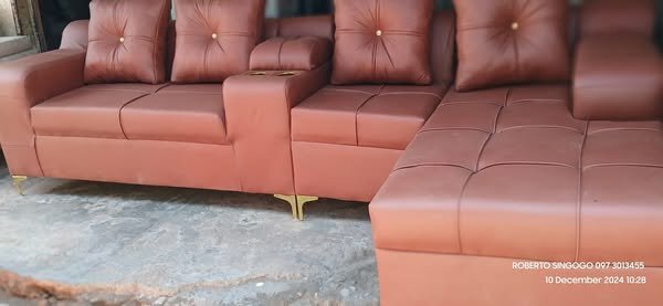 The brown sofa