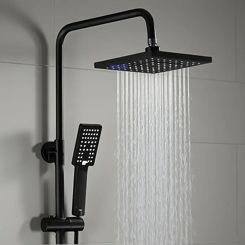 Black Dual Shower Head Set