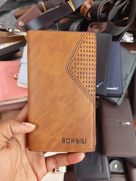 Portefeuille en cuir marron Boweisi