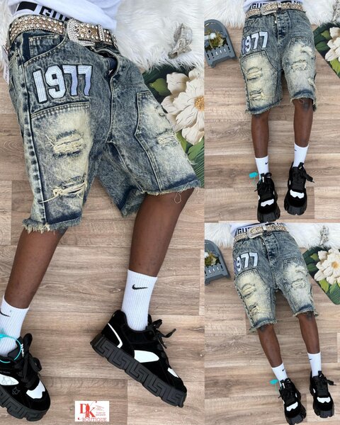 Short en jean délavé 1977