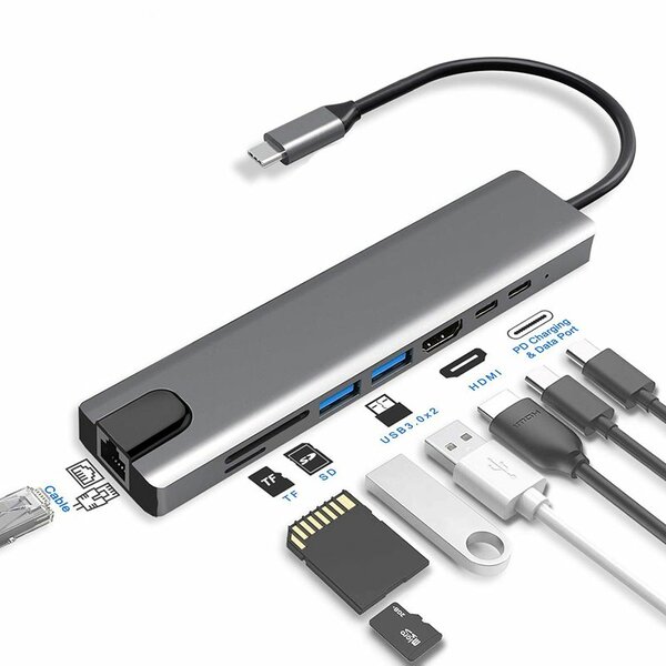 8 in 1 type C Hub USB