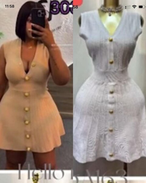 Robe Tricotée Boutonnée