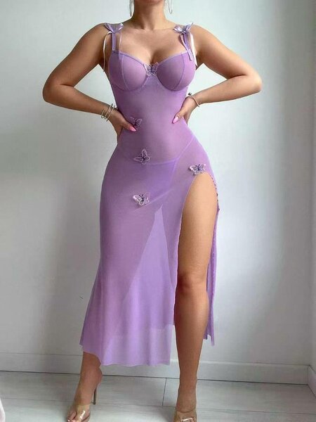 Robe transparente papillon chic