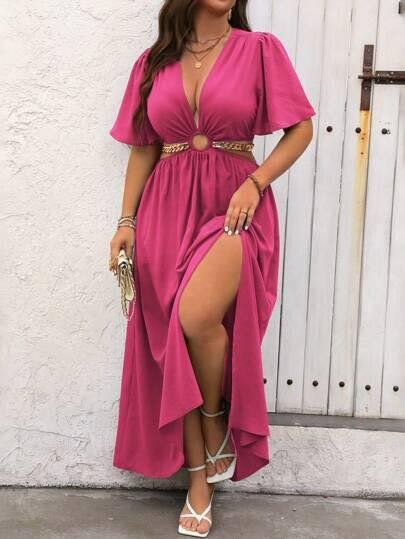 Pink long dress