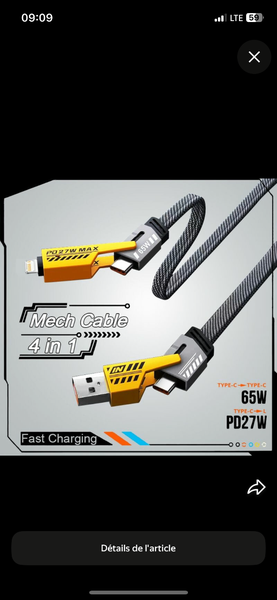 Câble de Charge 4 en 1 Rapide