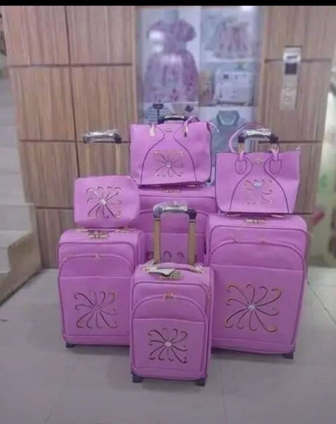 Ensemble de bagages roses élégants