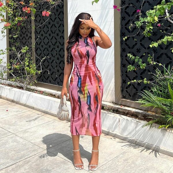 Mixed colour dress