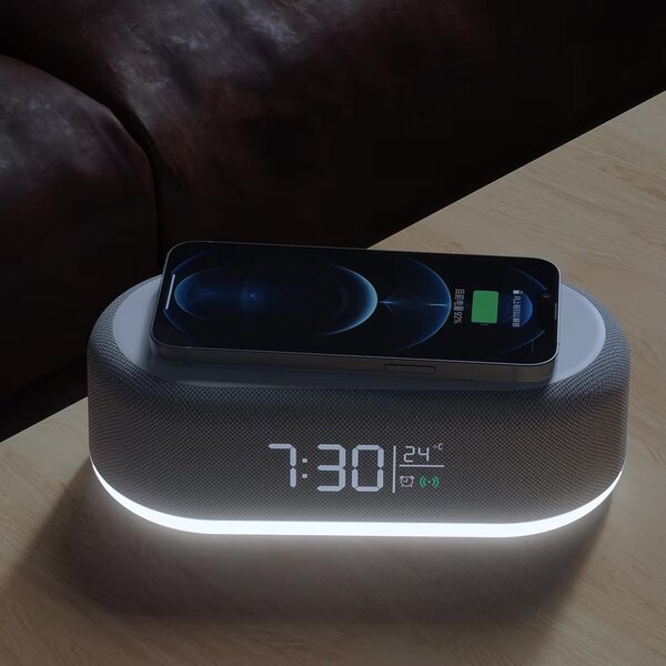 Réveil LED Bluetooth & Chargeur Sans Fil