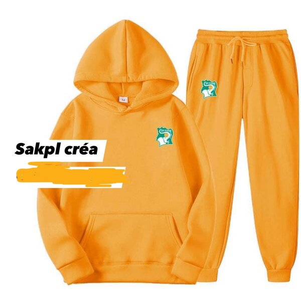 Costume, sweat-shirt et pantalon pour hommes, jaune