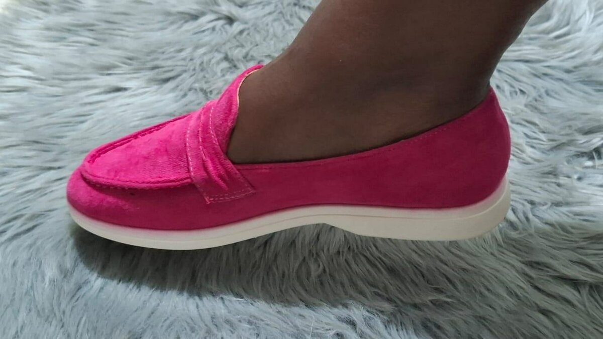 Mocassins Femme Suède Rose Élégant