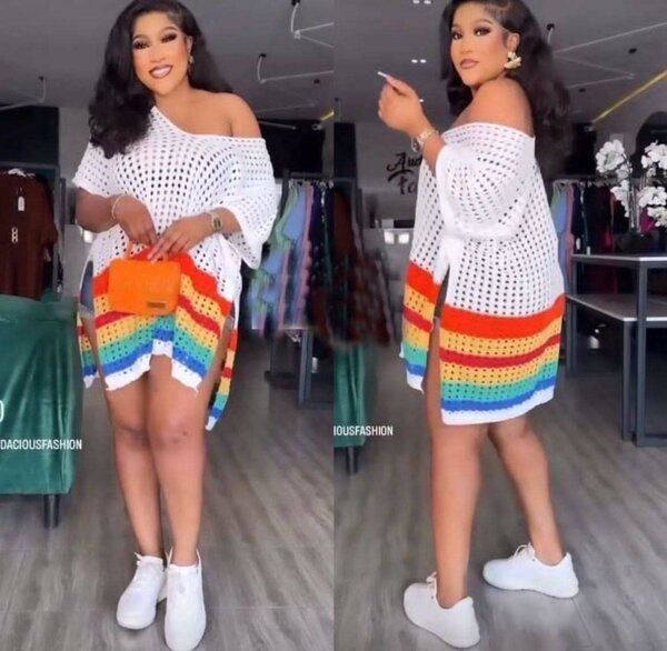 Robe Pull Maille Rainbow