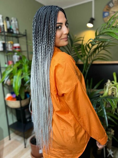 Meches Longues Ombre Gris