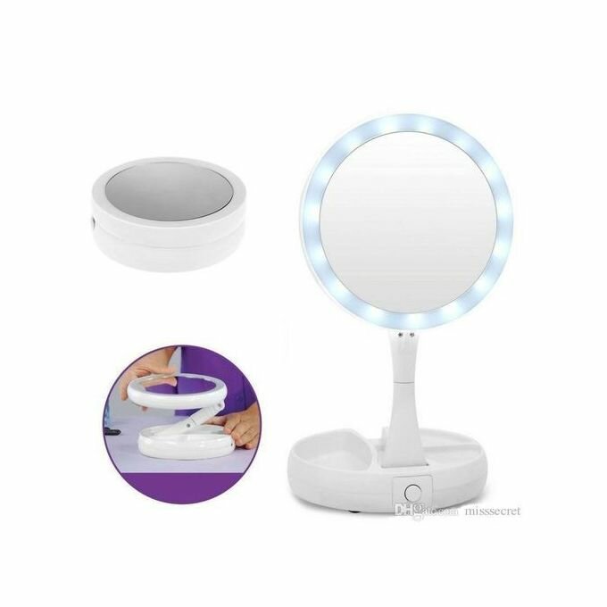 Miroir De Maquillage Avec Lampe LED Pliable