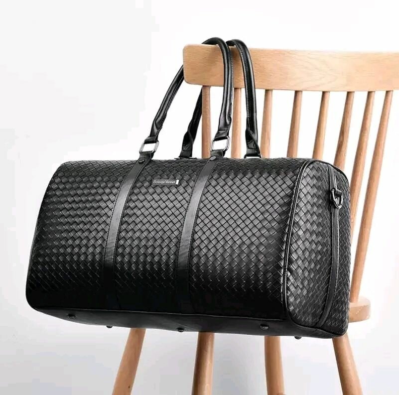 Sac de voyage en cuir tressé