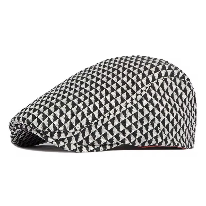 Casquette plate à motif géométrique