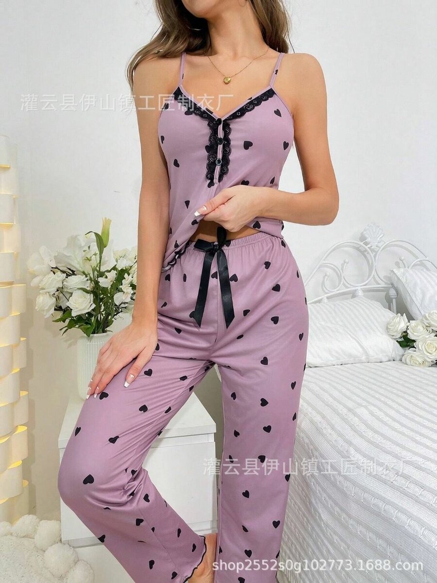 LADIES 2PCS LONG NIGHTWEAR