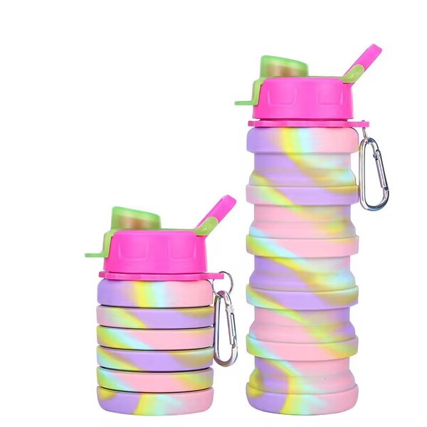 Gourde pliable en silicone colorée