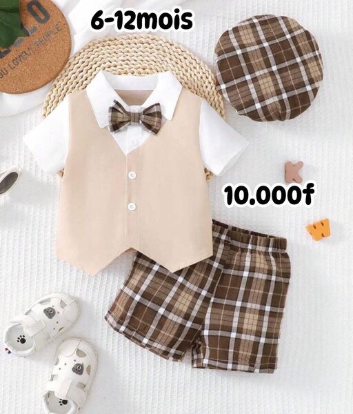 Tenue classique pour bébé : shorts, chemise et veste