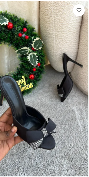 Marie Black Bow Mules