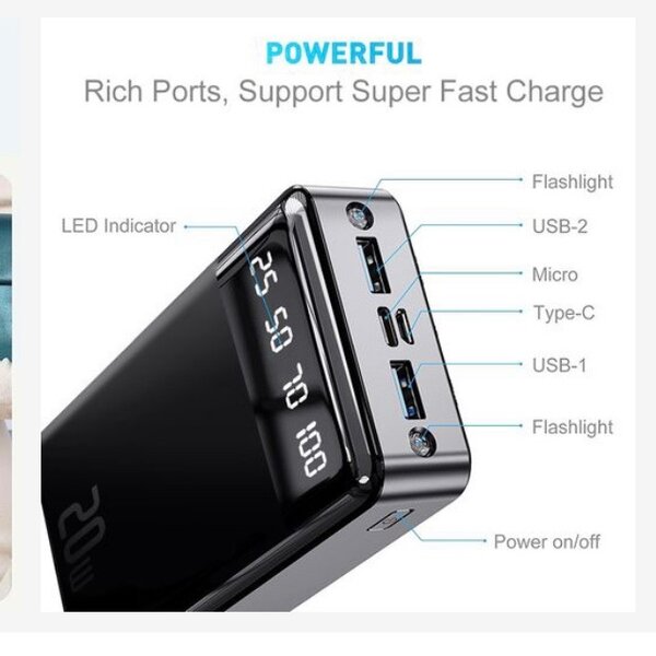 Power Bank 20000mAh rapide