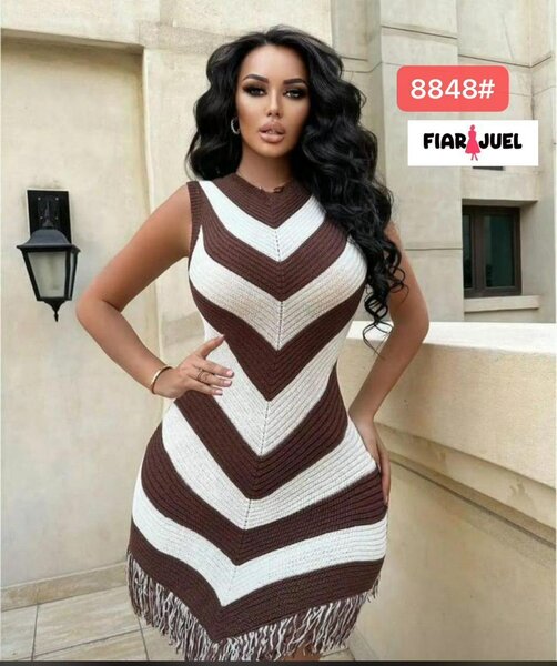 Robe tricotée élégante femme