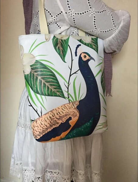 Sac fourre-tout motif paon