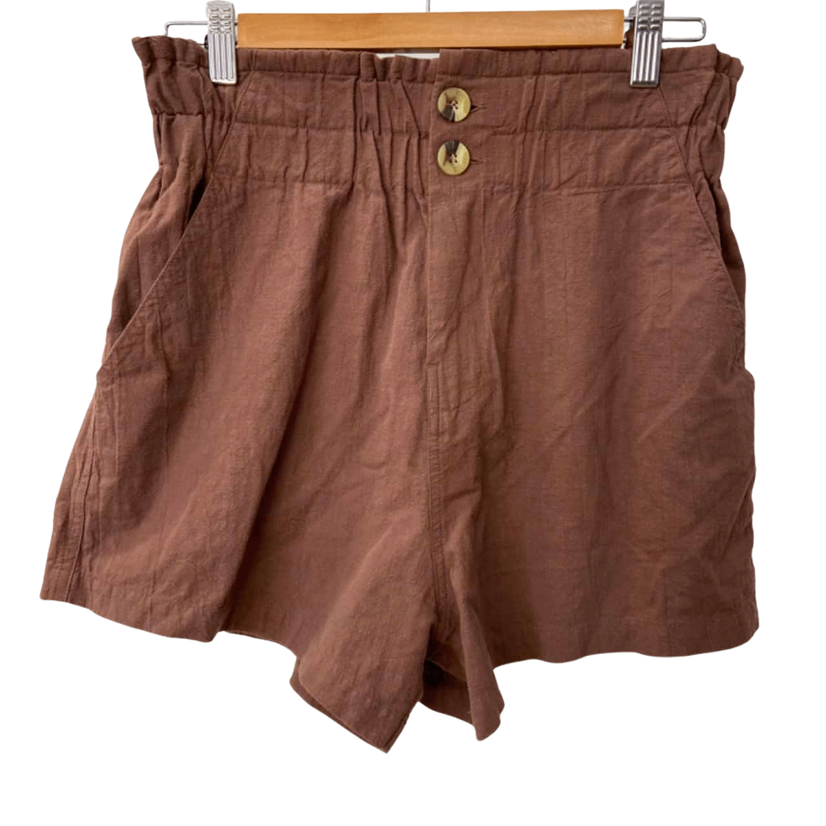 Shorts taille haute marron