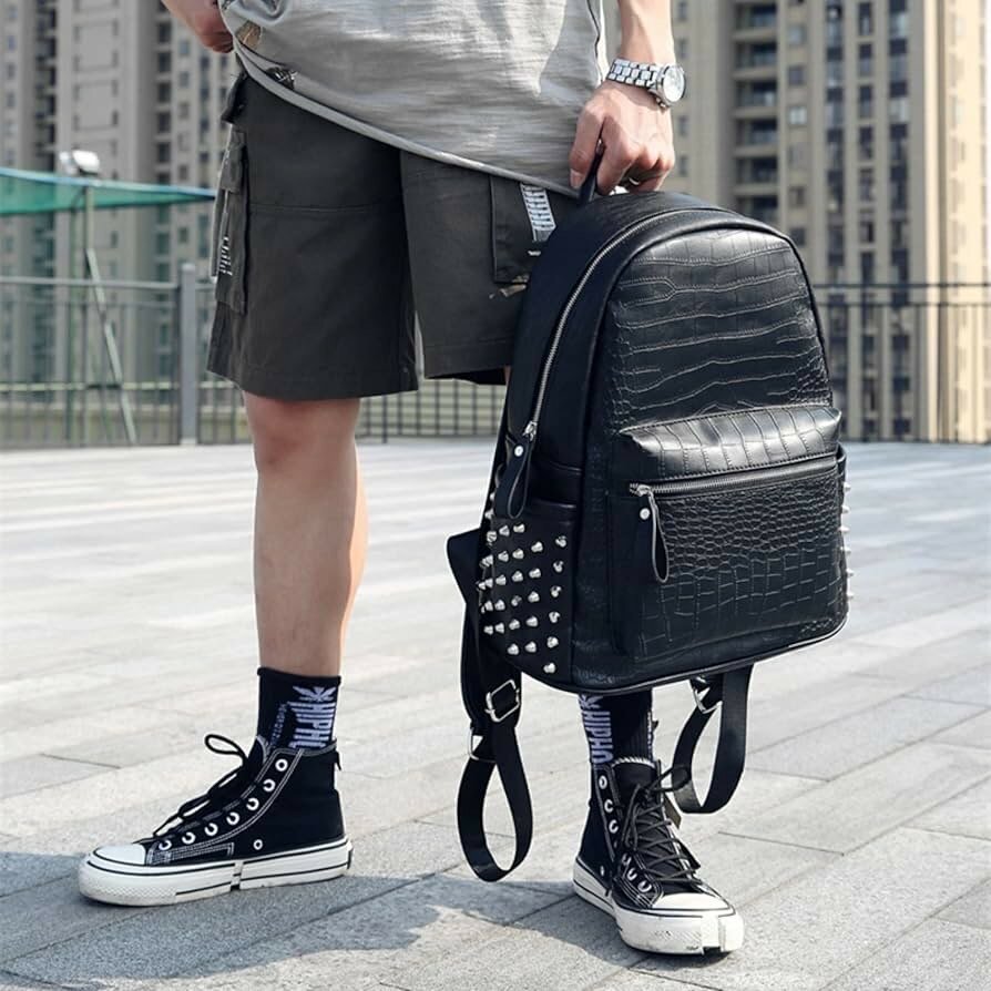 Sac à dos en cuir crocodile