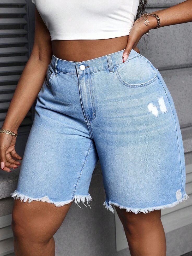 Denim jort shorts