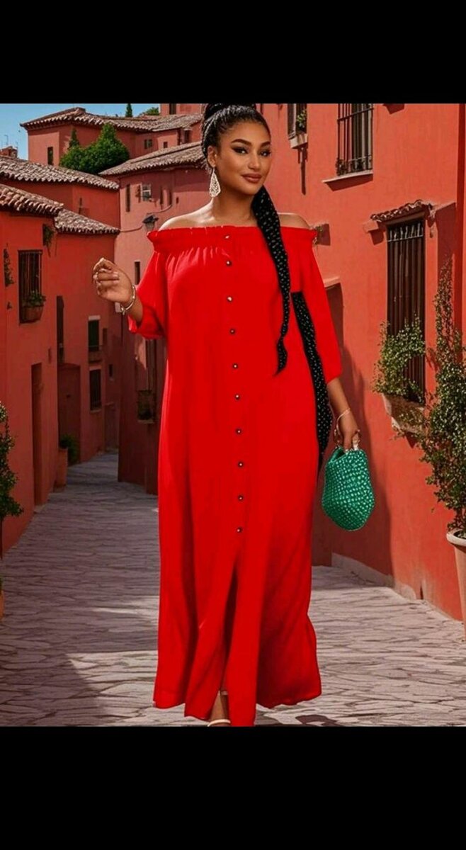 Robe longue rouge élégante
