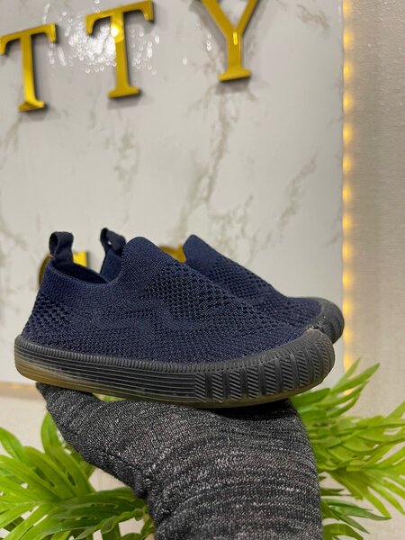 Navy blue sneakers