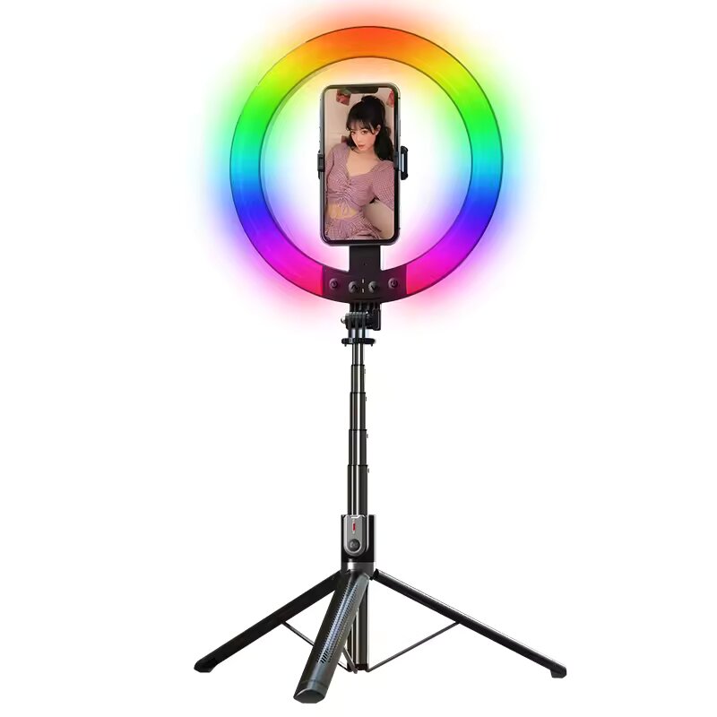 10" rechargeable P100  selfie stick ringlight