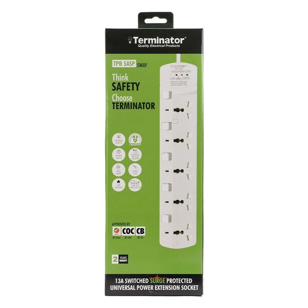 5 Way Universal Power Extension with Surge Protection