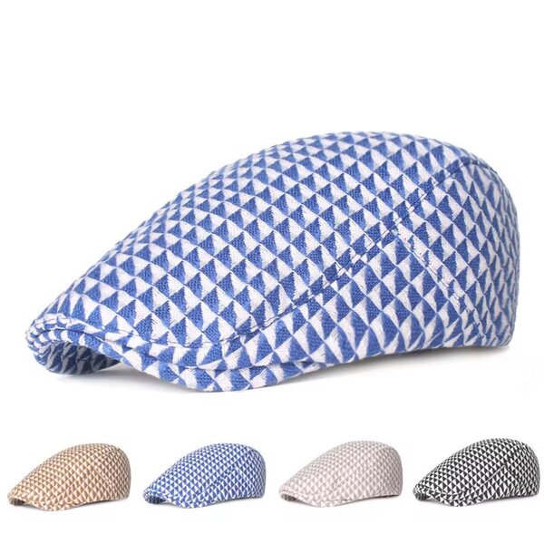 Casquette plate à motif géométrique