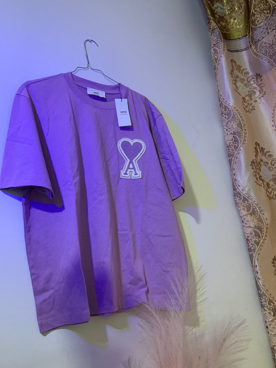 T-shirt violet en coton unisexe