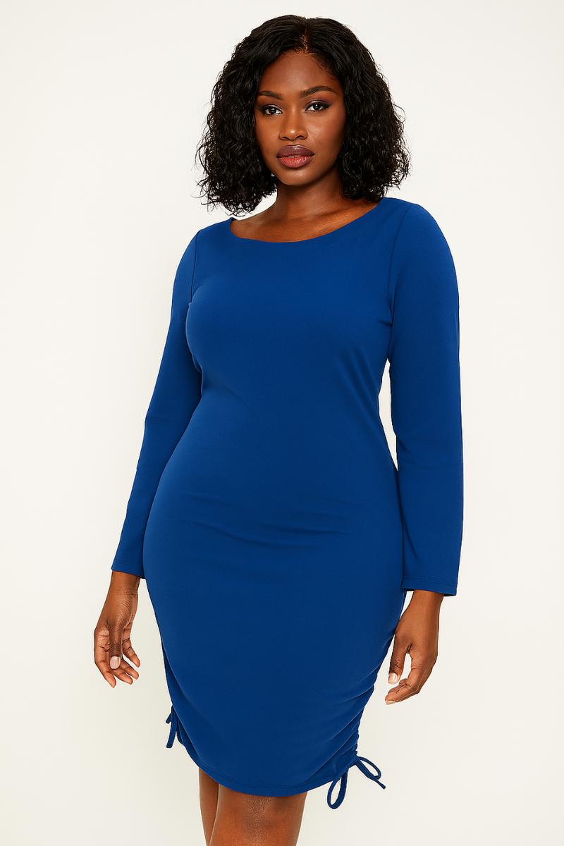 Robe élégante bleu grande taille