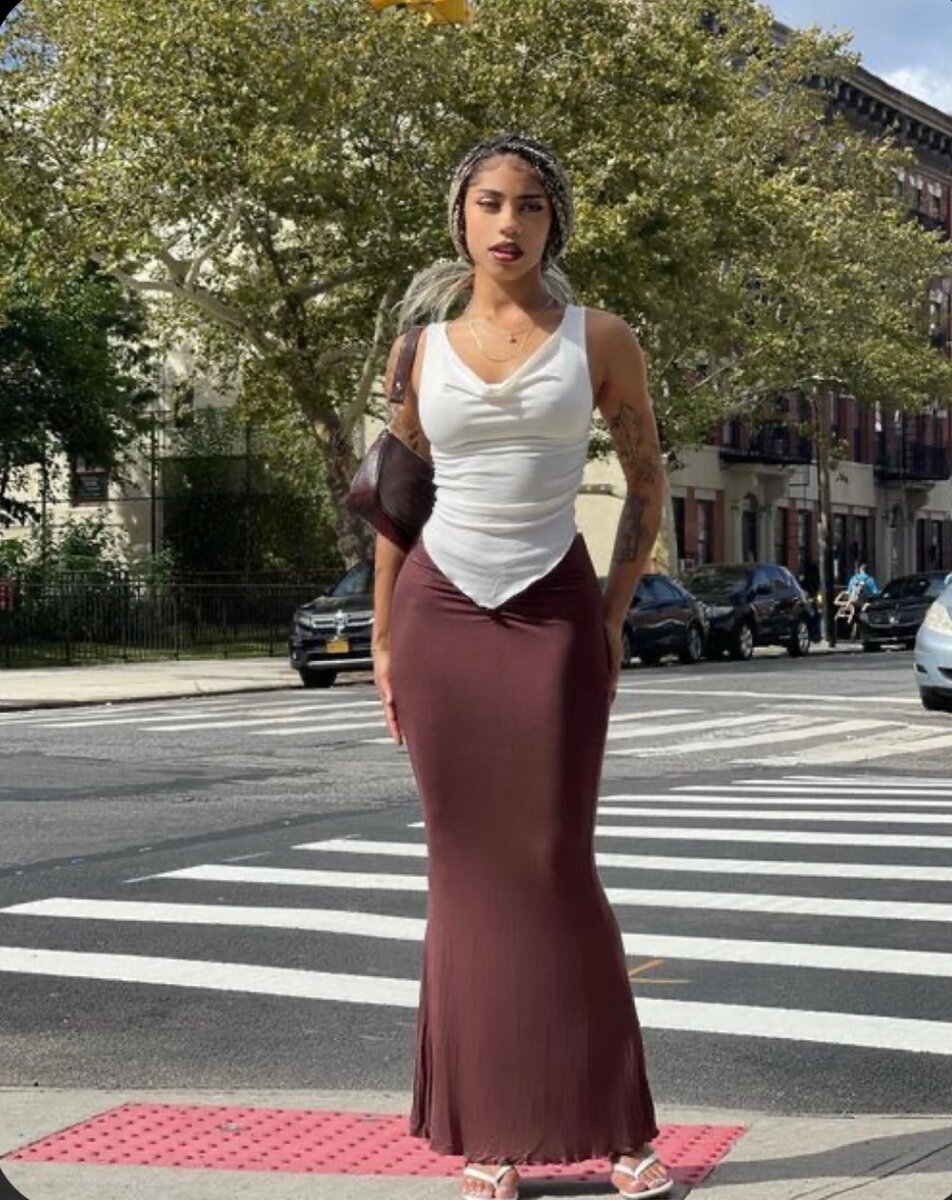Flare maxi skirt